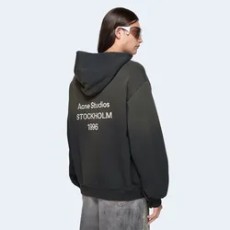 아크네 스튜디오 로고 후드 스웨터 블랙